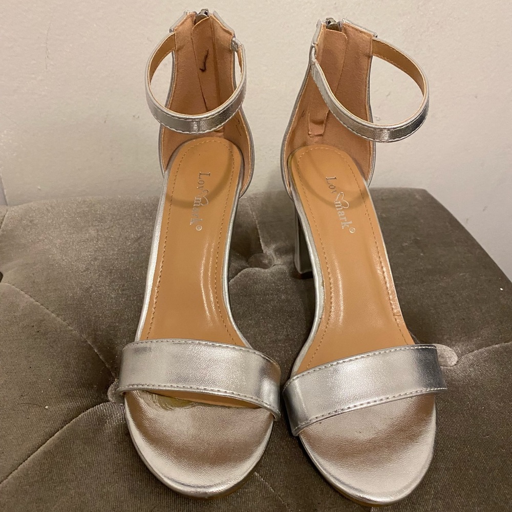 Lov Mark Silver Chunky Heel